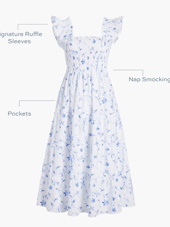 Hill House Dresses & Skirts - Hill House Ellie Nap Dress - Blue Botanical Print